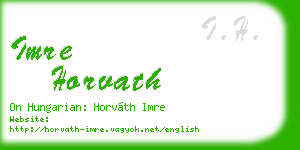 imre horvath business card