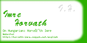 imre horvath business card